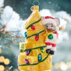 Christopher Radko^Christopher Radko Cr, Merry Mouse Cheese Tree, 1021573, Radko