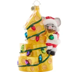 Christopher Radko^Christopher Radko Cr, Merry Mouse Cheese Tree, 1021573, Radko