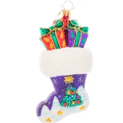 Glass^Christopher Radko Cr, Night Before Christmas Stocking, 1021122, Radko