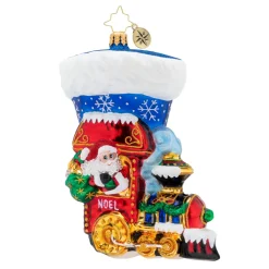 Blown Glass^Christopher Radko Cr, Noel Express Stocking, 1019700,
