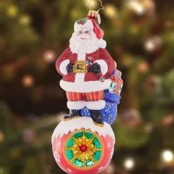 Santas^Christopher Radko Cr, On Top Of It Santa, 1021650, Radko