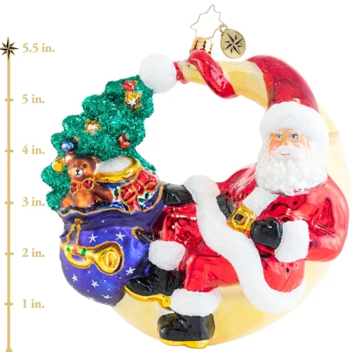 Glass^Christopher Radko Cr, Over The Moon For Christmas, 1020699,