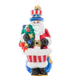 Blown Glass^chr Cr, Proud Patriot Santa, 1021083, istopher Radko