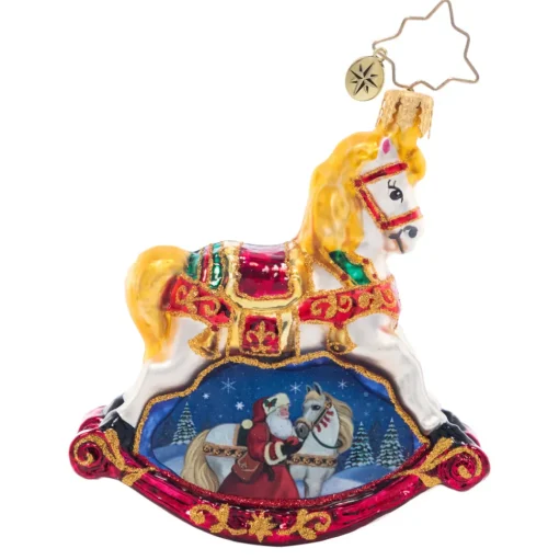 Glass^Christopher Radko Cr, Resplendent Rocking Horse Gem, 1021407, Radko, Gem