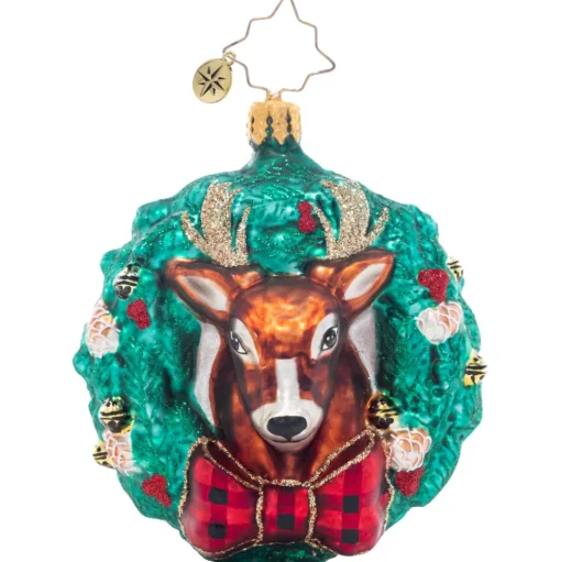 Christopher Radko^Christopher Radko Cr, Rustic Reindeer Wreath, Gem, 1021408, Radko