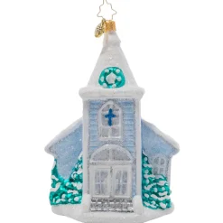 Glass^Christopher Radko Cr, White Christmas Chapel, 1021021, Radko