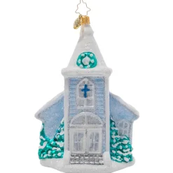 Christopher Radko Cr, White Christmas Chapel, 1021021, Radko Hot