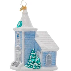 Christopher Radko Cr, White Christmas Chapel, 1021021, Radko Hot
