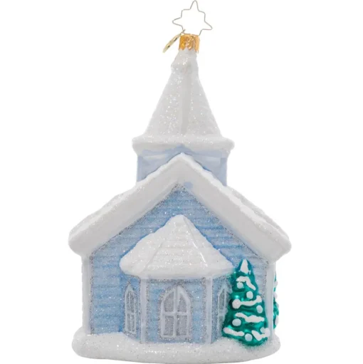 Christopher Radko Cr, White Christmas Chapel, 1021021, Radko Hot