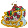 Christopher Radko^Christopher Radko Cr, Winter Floral Sleigh, 1021025, Radko
