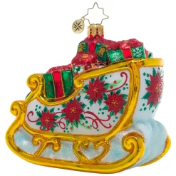 Christopher Radko^Christopher Radko Cr, Winter Floral Sleigh, 1021025, Radko