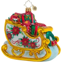 Christopher Radko^Christopher Radko Cr, Winter Floral Sleigh, 1021025, Radko