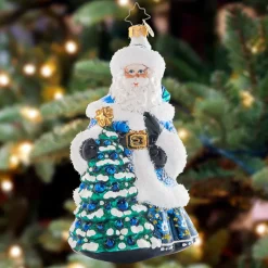Glass^Christopher Radko Cr, Winter Hues Santa, 1021453, Radko