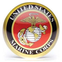 Glass^Dynasty Glass Crystal Paperweight Marine Corp