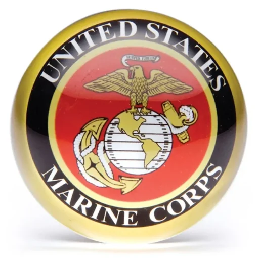 Glass^Dynasty Glass Crystal Paperweight Marine Corp