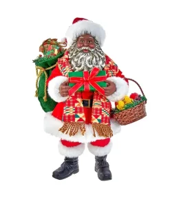 Clothtique/Fabriche Santas^Kurt S Adler Fabriche™, African American Santa, Fa0173,