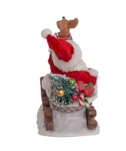 Clothtique/Fabriche Santas^Kurt S Adler Fabriche™ Santa Sitting In Gingerbread Sleigh, Fa0148, Kurt Adler