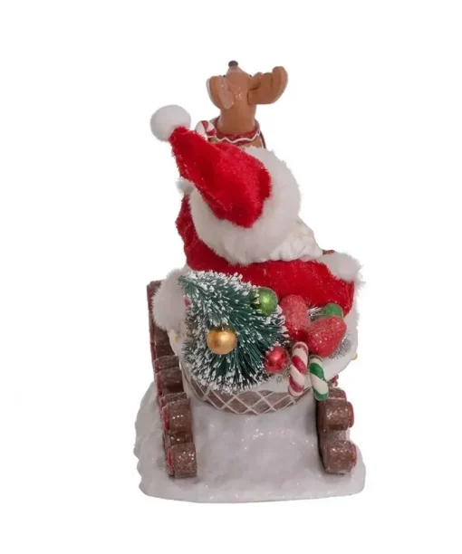 Clothtique/Fabriche Santas^Kurt S Adler Fabriche™ Santa Sitting In Gingerbread Sleigh, Fa0148, Kurt Adler