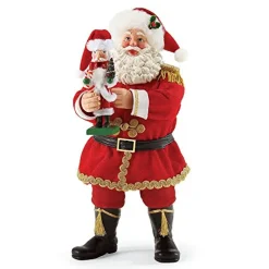 Clothtique/Fabriche Santas^Department 56 Go Nuts, Santa With Nutcracker 11"