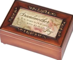 Cottage Garden Grandmother So Much Joy Petite Rose Music Muscial Jewelry Box Plays Wind Beneath My Wings Fashion