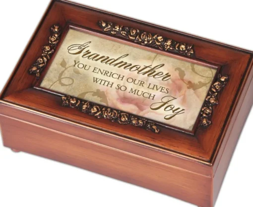 Cottage Garden Grandmother So Much Joy Petite Rose Music Muscial Jewelry Box Plays Wind Beneath My Wings Fashion
