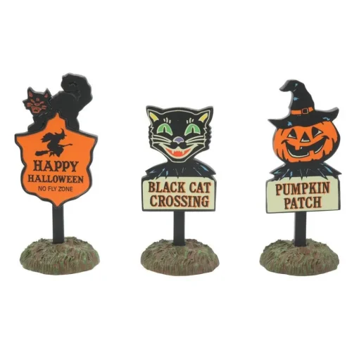 Department 56 Ha, Halloween Signs Set Of 3, 6009820, Halloween Accessories Outlet