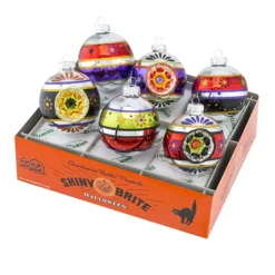 Halloween General^Christopher Radko Halloween 6 Piece Decorated Rounds W/ Reflectors