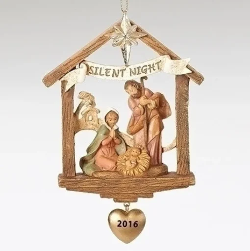 Fontanini Holy Family Stable Event Ornament With Heart 4", , 57012 Best