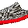 AllState Houndstooth Table Cloth With Red Border And Bells 96" Cheap