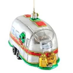 Huras Family Huras, Christmas Airstream Glass Ornament Camper, S708 Cheap
