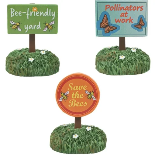 Department 56 Hv, Bee Friendly Signs St/3, 6010461, Halloween Village Hot