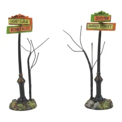 Department 56 Hv, Creepy Village Street Signs, 6007705, Halloween Village New