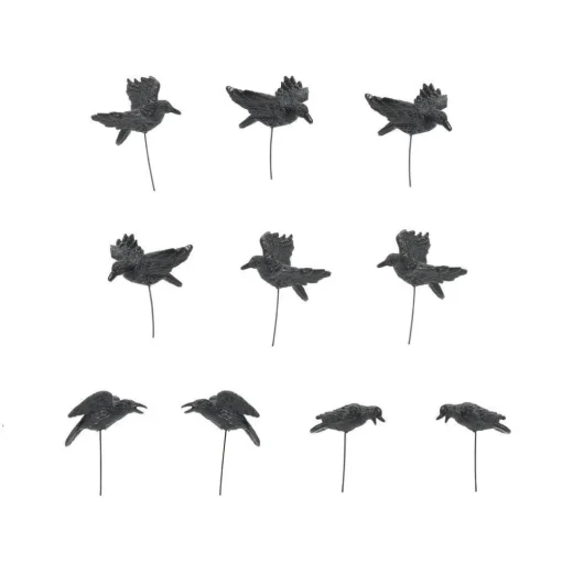 Department 56 Hv, Set Of 10 Halloween Crows, 6010451, Halloween Accessories Best Sale