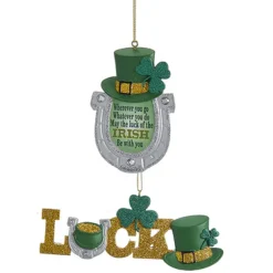 Resin^Kurt S Adler Irish Luck Horseshoe Ornament A1730
