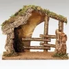 Roman Italian Wooden Stable For 5", Fontanini, 50426 New