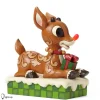 Enesco Large Rudolph With Lited Nose Clearance