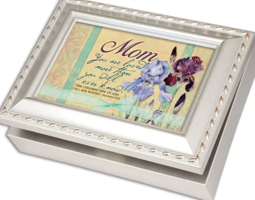 Cottage Garden Mom Woodgrain Music Box / Jewelry Box Plays You Light Up My Life Hot