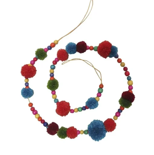 Garlands (Tree)^Kurt S Adler Multi-Color Pompom Garland, C2553