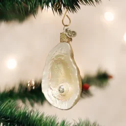 Glass^Old World Christmas Owc Oyster With Pearl Ornament 12454