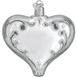Glass^Old World Christmas Owc 25Th Anniversary Heart Ornament, 30055