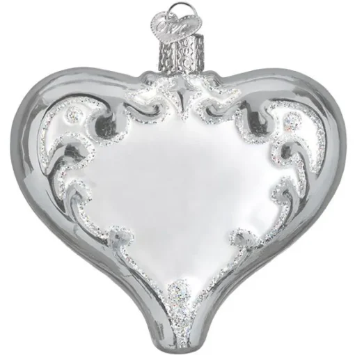 Glass^Old World Christmas Owc 25Th Anniversary Heart Ornament, 30055