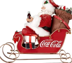 Clothtique/Fabriche Santas^Kurt S Adler Pd, Coca-Cola®, Santa In Sleigh, Cc5202, Kurt Adler