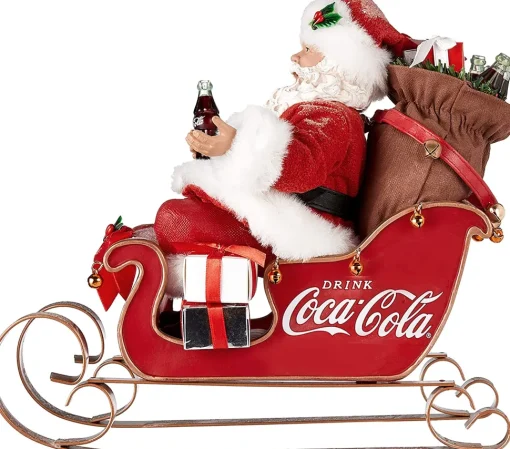 Clothtique/Fabriche Santas^Kurt S Adler Pd, Coca-Cola®, Santa In Sleigh, Cc5202, Kurt Adler