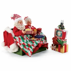 Clothtique/Fabriche Santas^Enesco Pd, Santa And Mrs. Claus Binge Watching, 6008610, Possible Dreams, Clothique