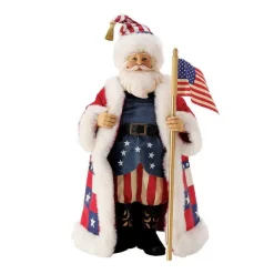 Clothtique/Fabriche Santas^Enesco Pd, Stars And Stripes Santa, 6008574, Possible Dreams