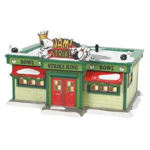 Department 56 Peanuts, Strike King Bowling Alley, 3009840, Peanuts Village Hot