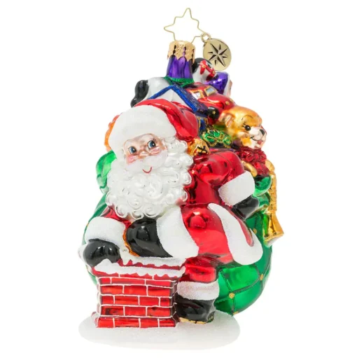 Santas^Christopher Radko Radko Sneaking Down The Chimney!, 1019868,