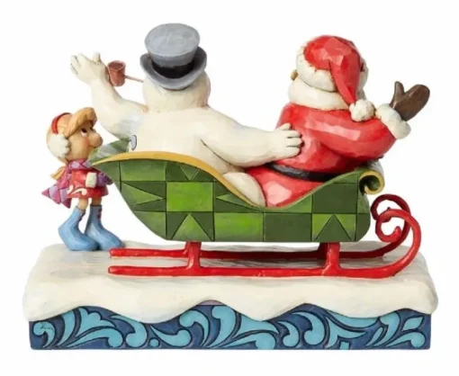 Santas^Enesco Santa Frosty The Snowman And Karen Sleigh