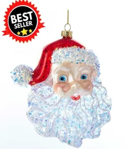 Santas^Kurt S Adler Santa Head Glass Ornament, T2290