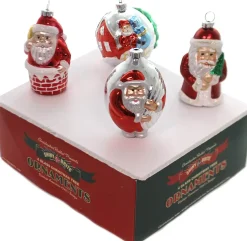 Glass^Shiny Brite , Hs Santa Figures Glass, Holiday Splendor, 4027719